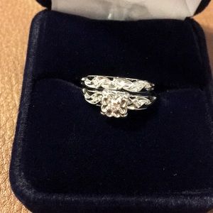 COPY - ❤️14KT WHITE GOLD VINTAGE WEDDING SET SZ 5/12❤️